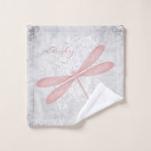 Roze Dragonfly - Aangepaste set voor handdoeken (Wasdoekje)