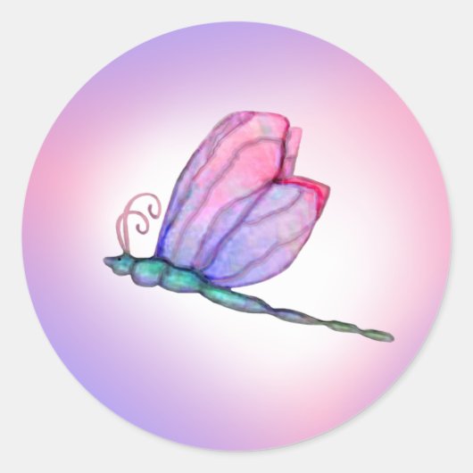 Roze Dragonfly Dragonflies Stickers (Voorkant)