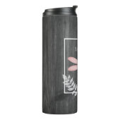 Roze Dragonfly Rustic Personalized Thermal Tumbler Thermosbeker (Gedraaid links)