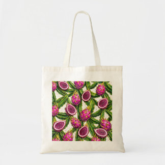 Roze Drakenvrucht Tropisch Cactus Patroon Tote Bag