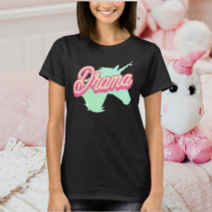 Roze drama eenhoorn t-shirt
