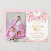 Roze Dreamcatcher Slumber Party Verjaardag Sleepov Kaart (Voorkant / Achterkant)