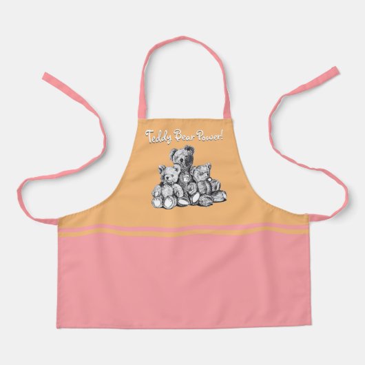Roze drie Beren Teddy Bear Power Kind Apron Schort (Voorkant)