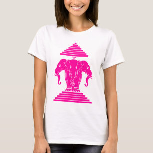 Roze Drie van Erawan leidde Olifant Lao/van Laos T-shirt