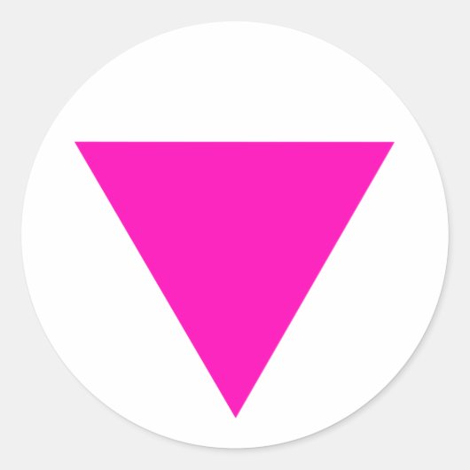 "ROZE DRIEHOEK" GAY PRIDE RONDE STICKER (Voorkant)