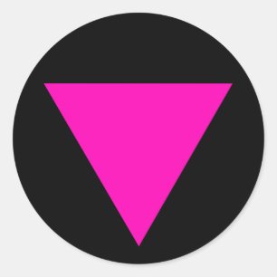 "ROZE DRIEHOEK" GAY PRIDE RONDE STICKER