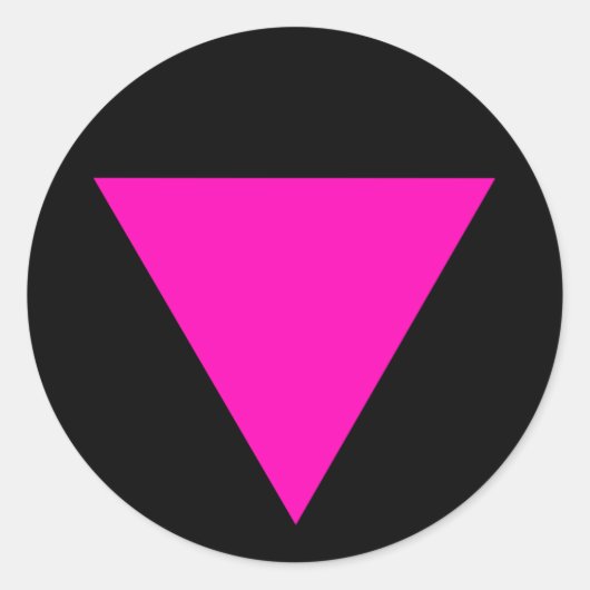 "ROZE DRIEHOEK" GAY PRIDE RONDE STICKER (Voorkant)