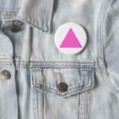 Roze driehoek ronde button 5,7 cm (In situ)