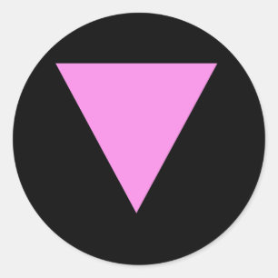 Roze driehoek ronde sticker