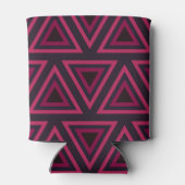 Roze driehoeken patroon blikjeskoeler (Achterkant)