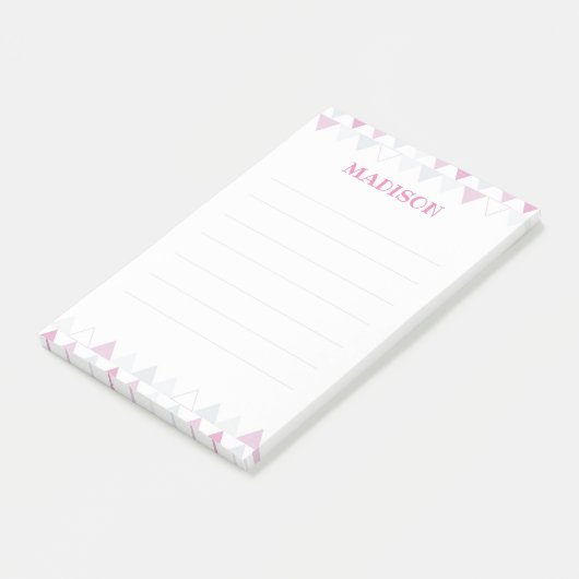 Roze Driehoeken Post it Notes (Schuin)