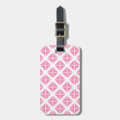 Roze driehoekspatroon bagagelabel (Voorkant verticaal)