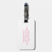 Roze driehoekspatroon bagagelabel (Achterkant verticaal)