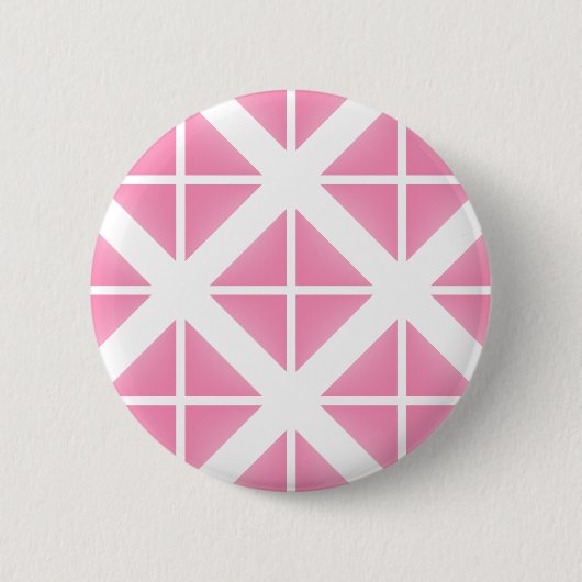 Roze driehoekspatroon ronde button 5,7 cm (Voorkant)