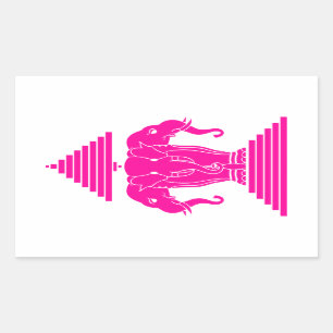 Roze driekleurige olifant Lao/Laos-vlag Rechthoekige Sticker