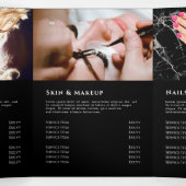 Roze drieledige brochure met iriserende glitter drieluik kaart (Binnenkant midden)