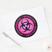 Roze drietalige Biohazard Warning Sticker (Envelop)