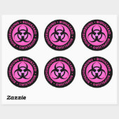 Roze drietalige Biohazard Warning Sticker (Vel)