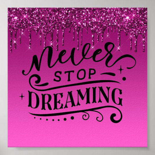 Roze drifder Inspirerend citaat Poster (Voorkant)