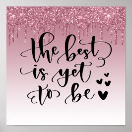 Roze drifder Inspirerend citaat Poster