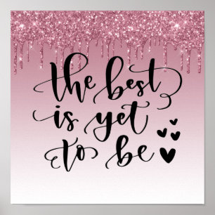 Roze drifder Inspirerend citaat Poster