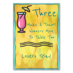 Roze Drink Bunco Table Card #3 Kaart
