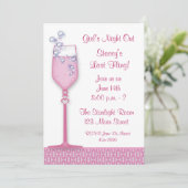 Roze Drink Partij Uitnodiging (Staand voorkant)