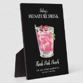 Roze drink ・ PERSONALIZE deze Drink Plaque Fotoplaat (Zijkant)
