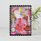 Roze Drinken Kaart (Staand voorkant)