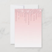 Roze Drip Glitter Kitten Uitnodiging (Achterkant)
