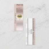 Roze Dripping Faux Glitter Drips Make-up Artiest Mini Visitekaartje (Voorkant / Achterkant)
