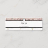 Roze Dripping Faux Glitter Drips Make-up Artiest Mini Visitekaartje (Achterkant)