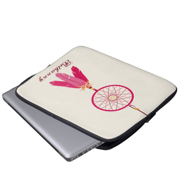 Roze droam Catcher Electronics Bag Laptop Sleeve (Voorkant onderkant)