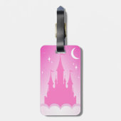 Roze Dromerig Kasteel in de Hemel van de Maan van Bagagelabel (Achterkant verticaal)
