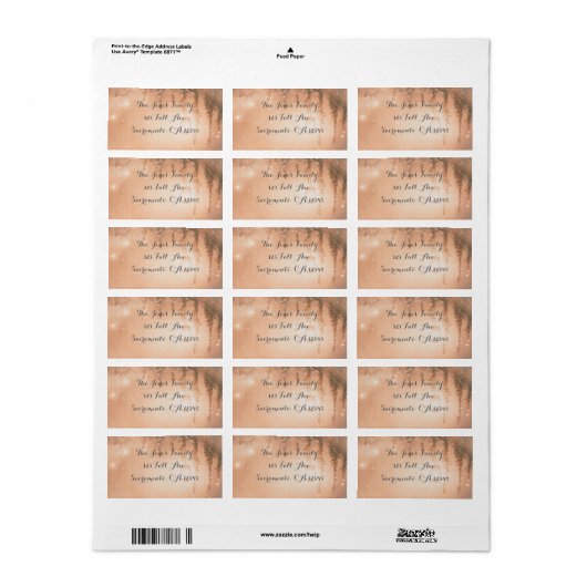 Roze dromerige rustieke bos bruids douche uitnodig etiket (Full Sheet)