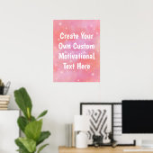 Roze dromerige sterren aangepaste Motivatie offert Poster (Thuiskantoor)