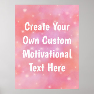 Roze dromerige sterren aangepaste Motivatie offert Poster