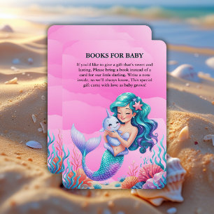 Roze Dromerige Zeemeermin Onder het Zeeen Baby sho Informatiekaartje