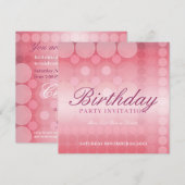 Roze Droom Bubbel Feest Verjaardagsuitnodiging Kaart (Voorkant / Achterkant)