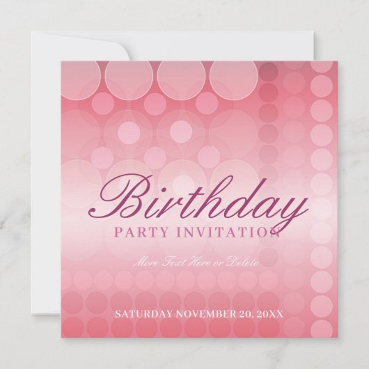 Roze Droom Bubbel Feest Verjaardagsuitnodiging Kaart (Voorkant)