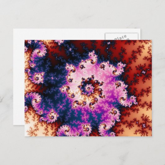 Roze droom - Fractal Briefkaart (Voorkant / Achterkant)