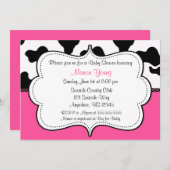 Roze drukroze uitnodiging (Voorkant / Achterkant)