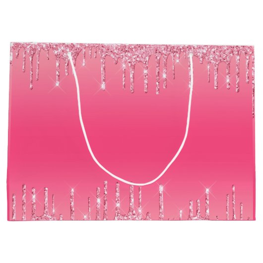 Roze druppelaar Glitter Girly Trendy Chic Modern Groot Cadeauzakje (Achterkant)