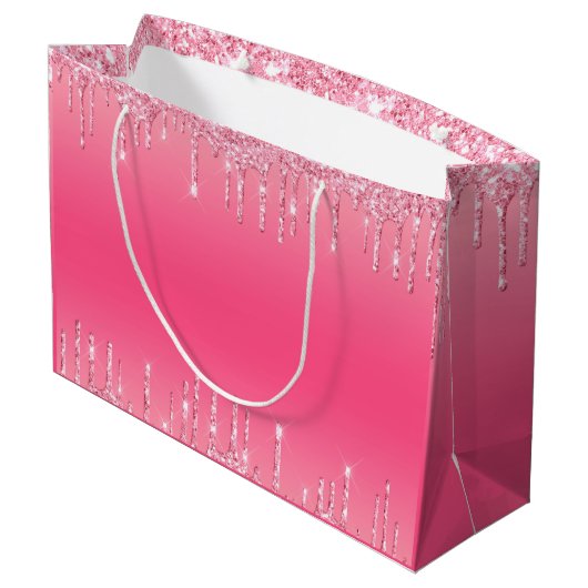 Roze druppelaar Glitter Girly Trendy Chic Modern Groot Cadeauzakje