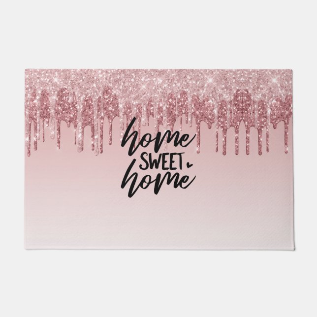 Roze druppelaar | Home Sweet Home Deurmat (Voorkant)