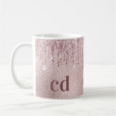 Roze druppels aangepaste monogram koffiemok (Links)