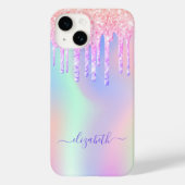 Roze druppels holografisch Case-Mate iPhone case (Achterkant)