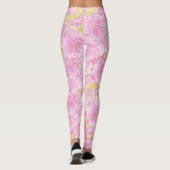 Roze dubbele bloesem bloem leggings (Achterkant)