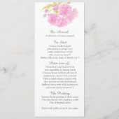 Roze dubbele bloesem bloemen trouwmenu menu (Achterkant)