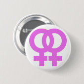 Roze dubbele Vrouw symbool Ronde Button 5,7 Cm (Voorkant /achterkant)